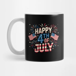 Happy 4th Of July Patriotic American US Flag 4th Of July Mug